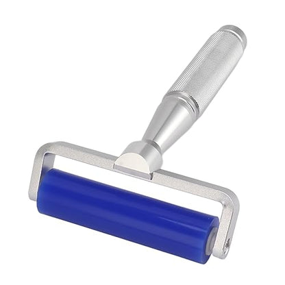 Dust Removal Roller Silicone Soft Aluminum Alloy Handle Iron Bearing Anti Static Roller for Film Dust Fibers Powder (8 Inch) - size: 8 Inch