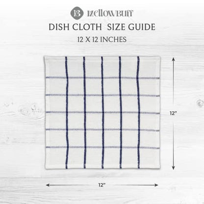 100% Cotton Terry Dish Cloth & Dish Towel, 8 Pack, Super Soft and Absorbent Kitchen Towels, Perfect for Kitchen Cleaning and Dish Washing (Navy (Solid and Check) 8 Pack) - color: Navy (Solid and Check) 8 Pack