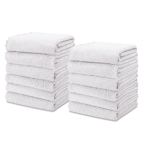 kimteny 12 Pack Microfiber Kitchen Dish Towel, 28 x 13 Inch Reusable Cleaning Cloth, 300 GSM Absorbent Towel for Dishes, Countertops & Sink (13x28-12 Pack, White) - color: White, size: 13x28 - 12 Pack