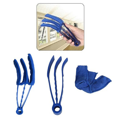 Universal Window Shutter Cleaning Brush, 2 PCS Venetian Blind Cleaner Brush, Microfiber Duster Tool for Window Blinds,Air Vents, Keyboard, Car AC, Washable Reusable Gap Cleaning Brushes (Blue) - color: Blue