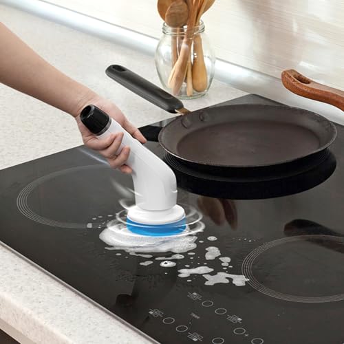 Electric Spin Scrubber Full-Body IPX7 Waterproof Cordless Bathroom Cleaning Brush with Power LCD Display and 8 Brush Heads - size: Normal