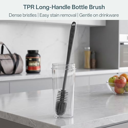 1 pcs, Long-Handled Silicone Brush, Cup and Bottle Brush - Reaches Every Corner for a Thorough Clean