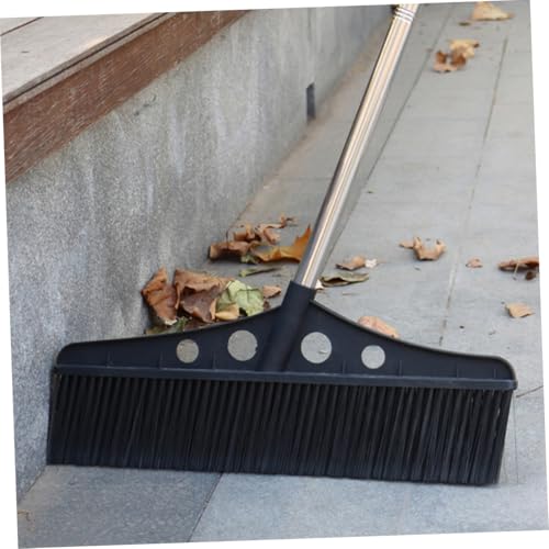 Wide Detachable Broom Handle for Outdoor Sweeping Versatile Stainless Steel Deck Scrub Brush for Concrete for Gardens and