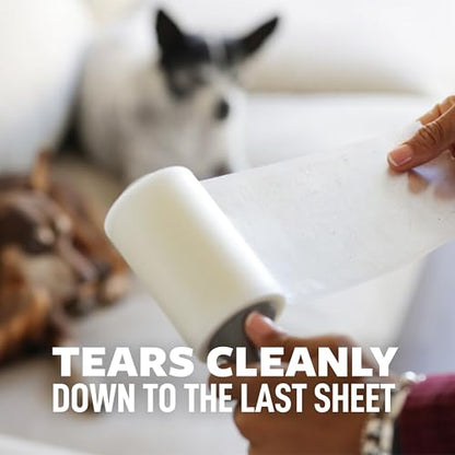 Scotch-Brite Pet Hair Pickup Extra Sticky Lint Roller, Designed for Removing Fur + Fluff on Couches, Clothes, Dog and Cat Beds, & More, 2 Pack, 140 Easy - Tear Adhesive Sheets Total