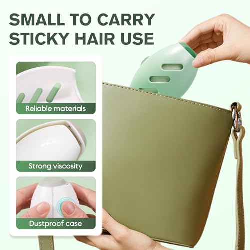 Reusable Silicone Lint Roller, 2026 Portable Lint Remover, Washable Sticky Roller Powerful Adhesion for Pet Hair and Dust Removal, Lint Roller for Home Travel Clothes Bed Sofa (Green，2pcs) - color: Green，2pcs