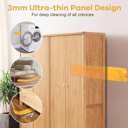 Retractable Gap Dust Cleaner Brush with Long Handle 30 to 100 inches, Cleaning Tools with 2 Microfiber Dusting Cloths, Extendable Duster for Cleaning Under Refrigerator Sofa Couch Bed Furniture
