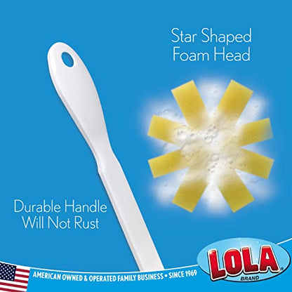 LOLA Glass & Jar Sponge Brush, Star Shaped, Foam Material, Dishwasher Safe, Non-Scratch, Perfect for Glasses, Mugs, Bottles. 1 Count - size: 1 Pack