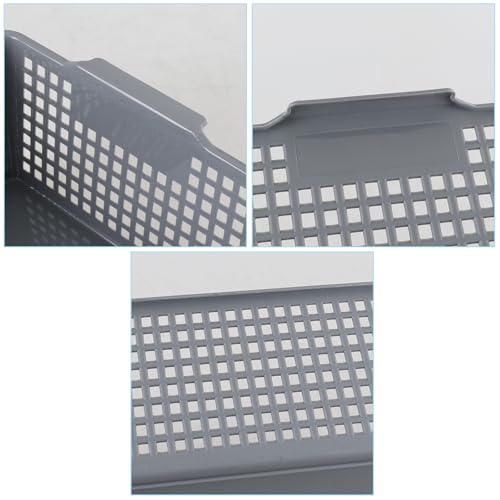 Farmoon Grey Plastic Weave Organizer Basket, 3 Packs Plastic Storage Baskets