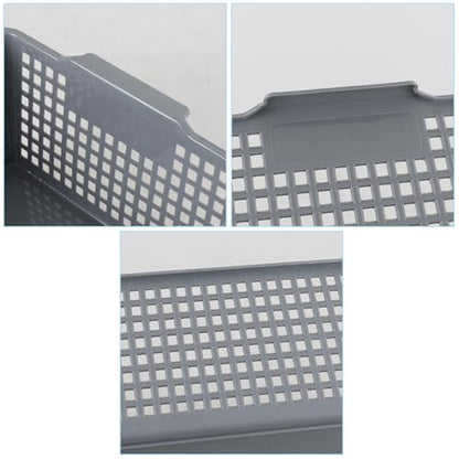 Farmoon Grey Plastic Weave Organizer Basket, 3 Packs Plastic Storage Baskets