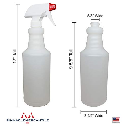 Pinnacle Mercantile Plastic Spray Bottles Leak Proof Technology Empty 32 oz Pack of 36 Made in USA - size: 32 Oz, 36 Pack