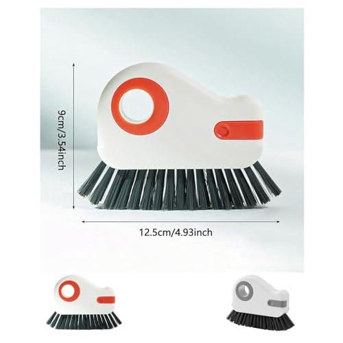 2 in 1 Groove Cleaning Brush Window Track Cleaning Tools, 2024 New Multifunctional Hard Bristle Crevice Cleaning Brush with Hidden Scraper, for Sliding Door Track Window Sill Deck Crevice (B-Grey) - color: B-grey
