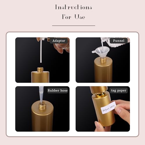 2pcs 50ml Glass Spray Bottle for Perfume,Refillable Travel Perfume Atomizer Bottles,Gold Portable Cologne Atomizer Empty Bottle. (Gold*2) - color: Gold*2