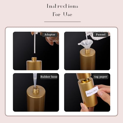 2pcs 50ml Glass Spray Bottle for Perfume,Refillable Travel Perfume Atomizer Bottles,Black&Gold Portable Cologne Atomizer Empty Bottle.(Black&Gold) - color: Black & Gold