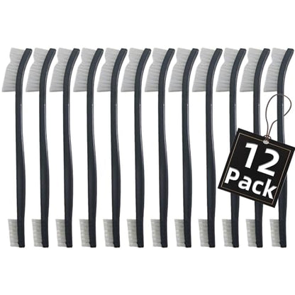 12 Pack Miaozhun Double-Ended Gun Cleaning Brush, 7 Inch Nylon Bristle Brushes, Gun Cleaning Supplies Kit, All Purpose Cleaning Brush with Plastic Handle - color: White Nylon Brush-12pack