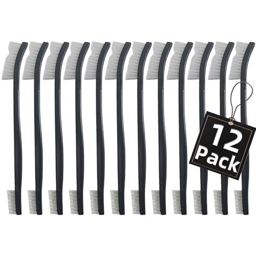 12 Pack Miaozhun Double-Ended Gun Cleaning Brush, 7 Inch Nylon Bristle Brushes, Gun Cleaning Supplies Kit, All Purpose Cleaning Brush with Plastic Handle - color: White Nylon Brush-12pack