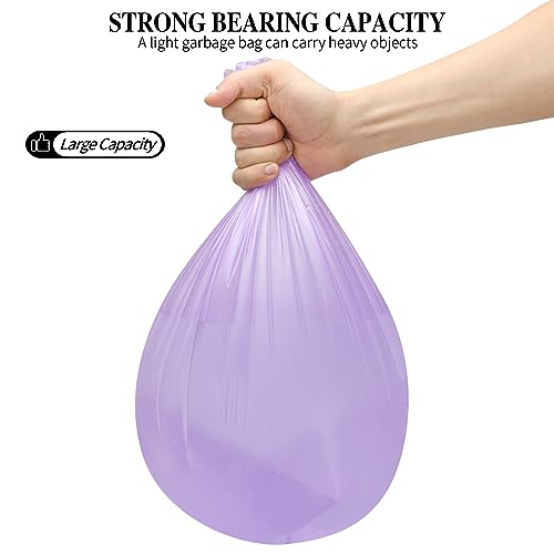 5 Rolls Small Trash Bags - 200 Counts Durable 4 Gallon Small Garbage Bags for home office kitchen Bathroom Bedroom Trash Can liners（Purple） - color: 200 Count Purple
