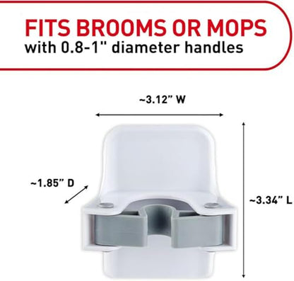 Command Broom Grippers, 3 Hangers and 6 Strips, Damage-Free Mop and Broom Holder Wall Mount, Household Cleaning Tool Organizer for Kitchen, Laundry Room, Closet, Holds up to 4 lb (Pack of 3) - size: Large (Pack of 3), style: 3 Pack