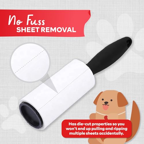 XFasten Pet Hair Lint Rollers for Pet Hair Extra Sticky (180 Sheets/ 2 Lint Roller Refills /1 Pet Hair Roller) Cat and Dog Hair Roller, Sticky Lint Roller for Clothes, Pet Hair Removal Tool - size: 180 Sheets (2 Refills + 1 Handle)