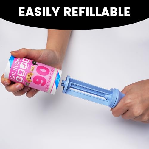 TAPEBEAR Lint Rollers 360Sheets with 2 Handles, Sticky Roller for Pet Hair Lint Debris, Easy Start Easy Spiral Tear Dog and Cat Lint Remover for Clothes Sofa Bed Furniture Carpet Car Seat