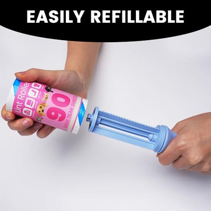 TAPEBEAR Lint Rollers 360Sheets with 2 Handles, Sticky Roller for Pet Hair Lint Debris, Easy Start Easy Spiral Tear Dog and Cat Lint Remover for Clothes Sofa Bed Furniture Carpet Car Seat