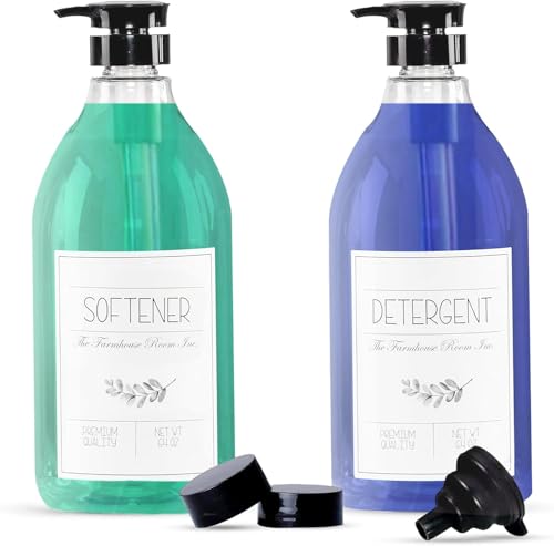 The Farmhouse Room Pump for Laundry Softener, Detergent, Liquid Soap & Bleach Bottles Ideal for Plastic or Glass Containers Leak Proof and BPA-Free
