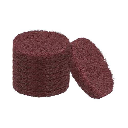 uxcell 8Pcs Scrubber Scouring Pad, 2 Inch 800 Grits Drill Power Brush Hoop and Loop Scrub Pads Discs Polishing Pad for Household Furniture Automotive Cleaning, Dark Red - color: Dark Red, size: 2 Inch 800 Grits