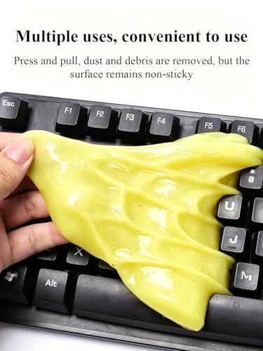 Super Clean Cleaning Gel, Universal Dust Removal Slime for Car Vents, Keyboard, and Hard-to-Reach Places, Reusable Cleaning Putty - color: Yellow