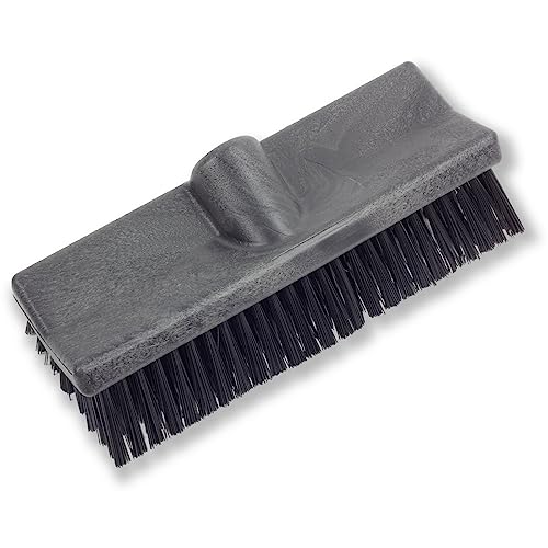 SPARTA 40423EC03 Plastic Floor Scrub Brush, Wall Brush, Equipment Brush With Nonabsorbent Bristles For Industrial Kitchens, Hospitals, Commercial Cleaning, 10 Inches, Black, (Pack of 2) - color: Black