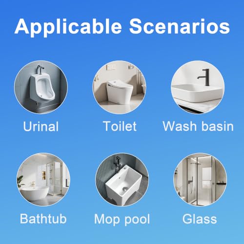 Disposable Toilet Brush and Holder, 2-Piece Wall Mounted Cleaning System with 80 Refills, for Bathroom, Sink and Bathtub