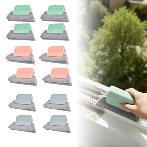 Magic Window Track Cleaner, Handheld Cleaning Brush Set for Window Slides Grooves, Tile Grout Lines, Shutter Slats, Car AC Vents & Narrow Gaps (12pcs) - color: 12pcs