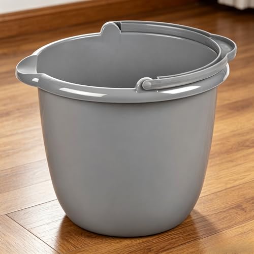 10 Qt Classic Titanium Spout Pail, Plastic Utility Bucket with Anti-Spill Pour Spout, Reinforced Rim & Comfort Grip Handle, Nestable Wash Tub for Mopping, Car Washing & Household Cleaning