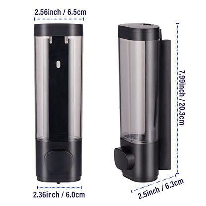 300ml Soap Dispenser Wall Mount, Manual Hand Shampoo Shower Gel Dispenser Lotion Container for Bathroom Kitchen, 1 Chamber Shampoo and Conditioner Dispenser Black