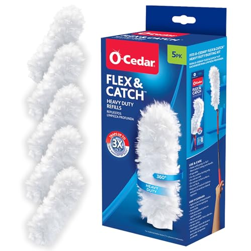 O-Cedar Flex & Catch Heavy Duty Dusting Refills (5 Count) | Disposable Duster Refill | Traps 3X More Dust Than Traditional Feather Duster - size: 5 Refills