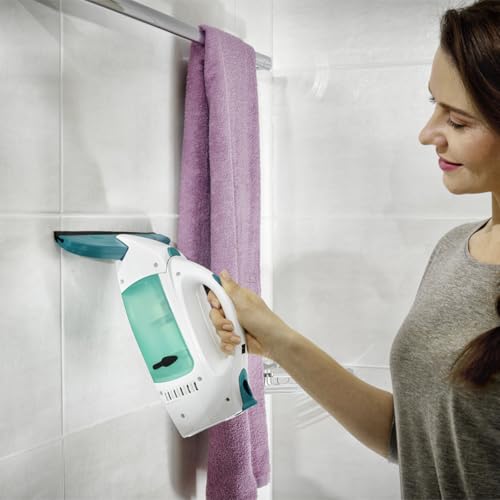 Leifheit Dry & Clean Window Vacuum Cleaner Kit, Up to 35 Mins Power, Battery-Powered Electric Cleaner