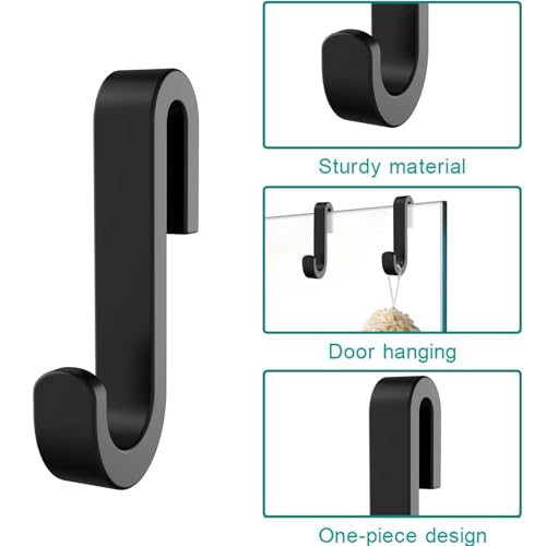 Loofah Sponge Hooks Shower Loofah Holder Organizer Non Slip Rubber Shower Door Hooks Towel Hooks Over The Door Shower Hook for Frameless Bathtub Shower Door Sliding Glass Bath Panel