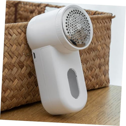 USB Rechargeable Fabric Shaver Sweater Pilling Remover Lint Trimmer Portable Electric Lint Eraser for Clothes Coats Pet Fur and Upholstery with Abs Material Battery Operated White