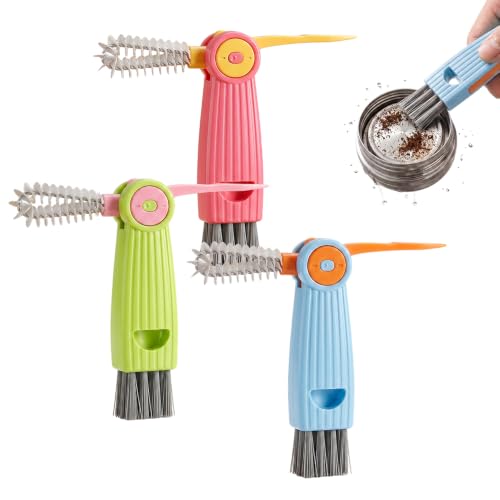3 in 1 Cup Lid Cleaning Brush, 2026 New 3 in 1 Multifunctional Cleaning Brush Portable Cup Lid Cleaner, Cup Lid Gap Cleaner HomeKitchen Gadgets - color: Multicolor *3