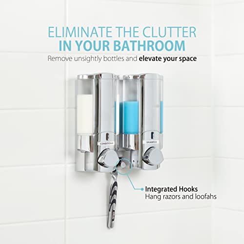 Better Living Products 76245-1 AVIVA Two Chamber Dispenser, Chrome - color: Chrome, size: 2-Chamber
