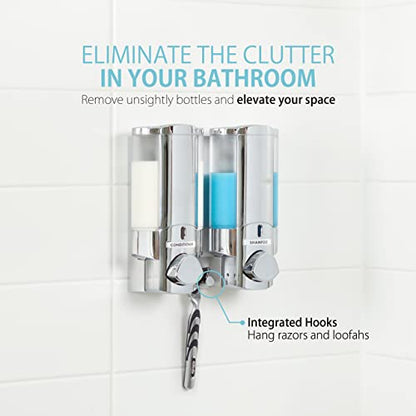 Better Living Products 76245-1 AVIVA Two Chamber Dispenser, Chrome - color: Chrome, size: 2-Chamber