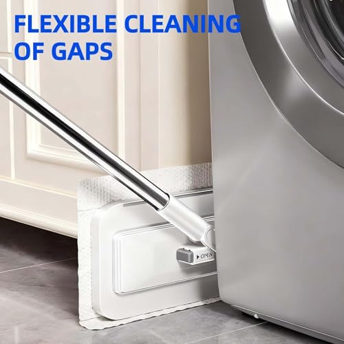 2026 Upgraded Hands Free Multi Purpose Flat Mop, Hands Free Flat Mop, One-Button Cloth Grip, 360° Rotating Reusable Lazy Mops for Floor Wall & Bathroom, Wet & Dry Use (﻿ 1Mop+2Cloth) - color: ﻿ 1mop+2cloth