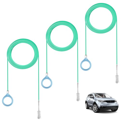 3 pcs Auto Sunroof Drain Cleaning Tool, 120 Inch Long Flexible Tube Cleaning Brush, Drain Brush Pipe Cleaners for Car Sunroof Windshield Wiper Drain Hole