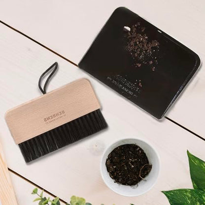 Behrens Black Galvanized Dustpan & Brush Set - color: Black