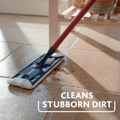 O-Cedar H2prO Flat Mop System with 2 Mop Head Refills | Quick Cleaning Tool | Clean with Clean Water | Machine Washable Reusable Microfiber Mop Pad | Safe on Wood Floors, Vinyl,Tile, Baseboards, Walls - size: H2prO + 2 Refills
