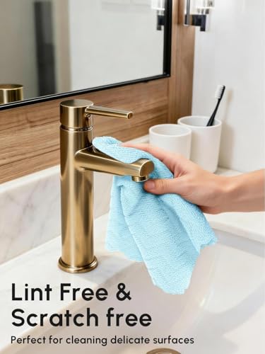 Microfiber Cleaning Cloths Roll, 75 Pack Tear Away Microfiber Towels Roll, 12" x 12" Lint Free Rags, Reusable Cleaning Cloths, Washable, Scratch Free,Ultra Absorbent Dish Rags(Blue Ripple) - color: Blue Ripple, size: 75 pack