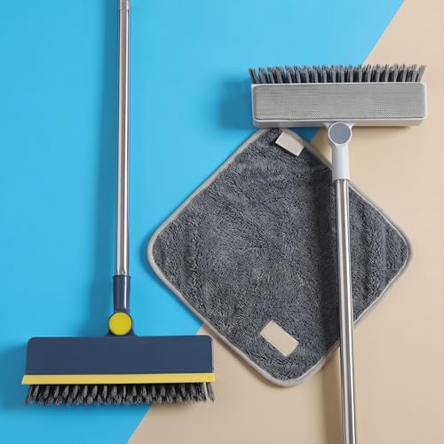 2-in-1 Window Screen Cleaning Brush with Microfiber Towel, Double-Sided Mesh Cleaner Tool for Screens, Patio, Porch, Door & Window, Dry & Wet Use Handheld Screen Brush - color: Black