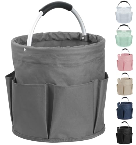17L Collapsible Cleaning Caddy with Handle, Foldable Cleaning Supply Caddy, Bucket Tool Organizer in 600D Oxford Fabric, Multifunctional Storage Basket for Cleaning, Traveling, Dark Gray - color: Dark Gray, size: 1PCS
