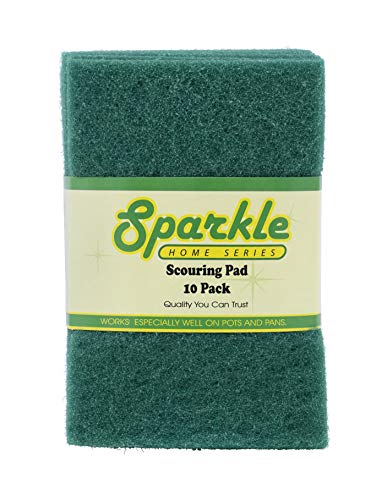 Heavy Duty scouring Pads Non-Scratching Scrubber, Non-Scratch Cleaning Scrub Pads, Eco-Friendly Reusable Kitchen Scrubbing Pad, Great for Non-Stick Cookware - size: 10-pack