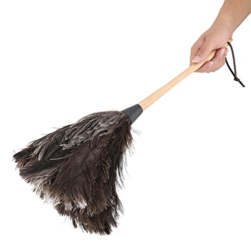 Fdit Handmade Washable Non-electrostatic Duster with Wooden Handle Household