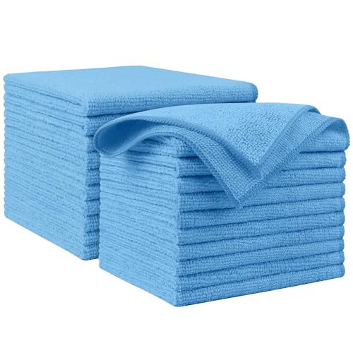 AIDEA Microfiber Cleaning Cloth Blue 20PK, Microfiber Towels for Cars, Premium Car Cloths, Dusting Cloth Lint Free Cleaning Rags for SUVs, House, Kitchen, Window, Workshops,12×12" - color: Blue, size: 20PK