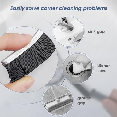 Hard Bristle Crevice Cleaning Brush, Small Cleaning Brushes, Grout Cleaner Brush, Toilet Brush, Scrub Brush for Shower Tile, Skinny Gap Cleaning Tools for Household Use(Pack of 6)